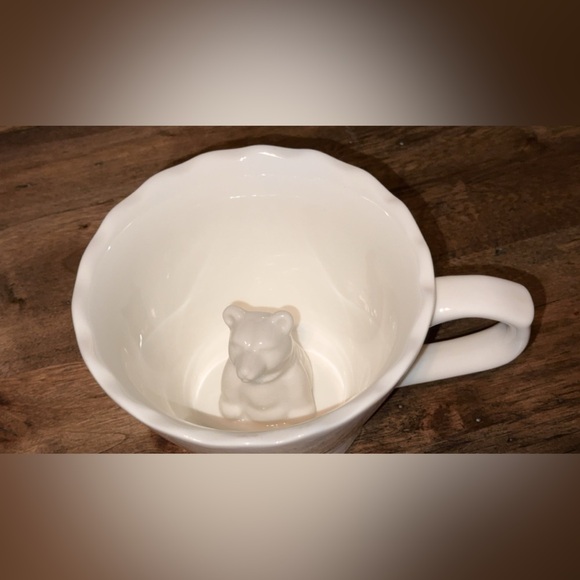 IMM White Ceramic Tea/Coffee Mug/Cup with Hidden Bear/Animal Inside - Picture 2 of 9